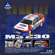 AM Aurora 1:64 宝马E30 Lafimon 和 迈凯伦720S 鲨鱼彩绘小比例合金汽车模型