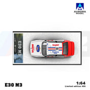 AM Aurora 1:64 宝马E30 Lafimon 和 迈凯伦720S 鲨鱼彩绘小比例合金汽车模型