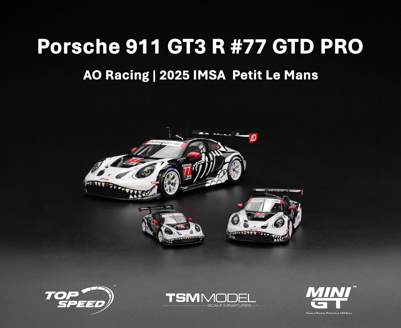 MINIGT - Porsche 911 GT3 R #77 AO Racing 2025 IMSA  Petit Le Mans