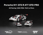 MINIGT 1/64 - Porsche 911 GT3 R #77 AO Racing 2025 IMSA  Petit Le Mans