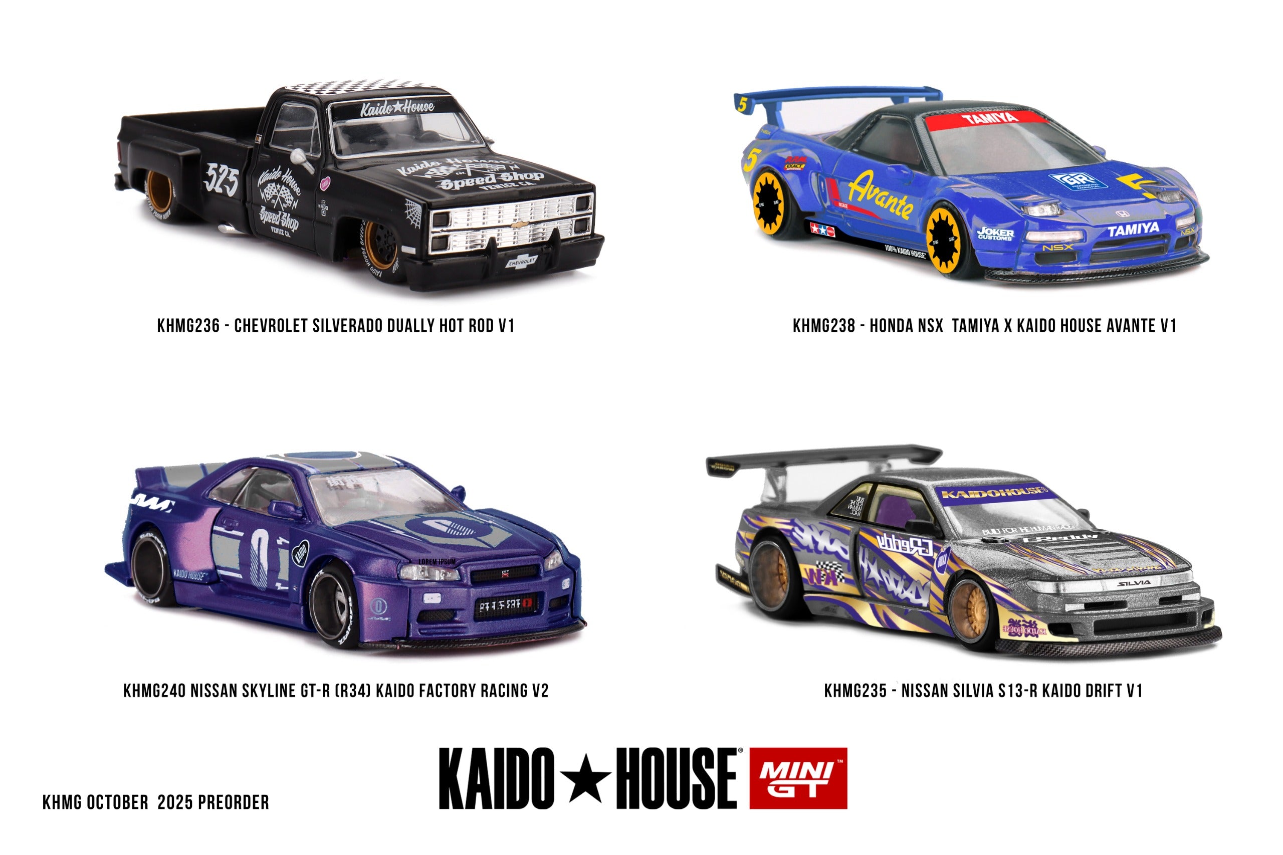 KaidoHouse x Mini GT Chevrolet Silverado Dually Hot Rod V1 KHMG236