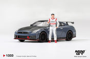 MINIGT 1/64 Nissan GT-R Nismo 2024 Tsukuba Production Car LapRecord W/ Matsuda Figure Tsugio Matsuda Collection