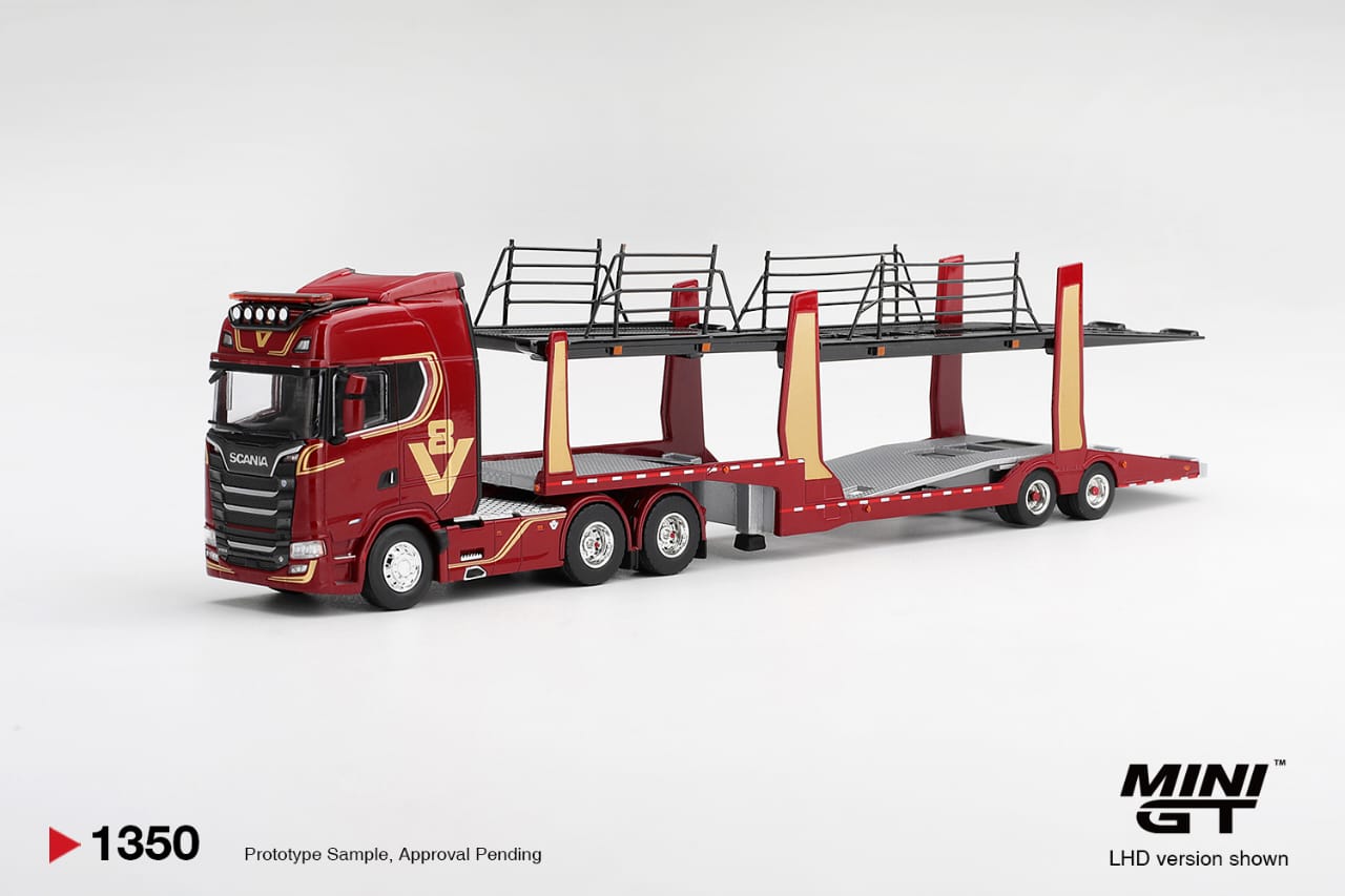 MINIGT 1/64 sporter V8 50th anniversary + Car transporter Red 8