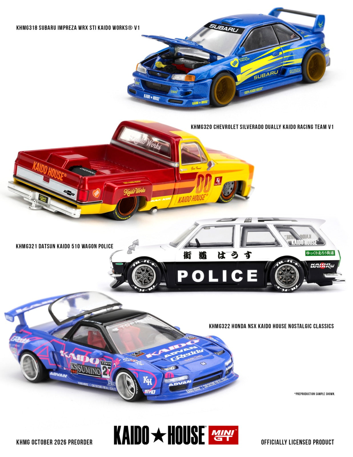 KAIDO HOUSE X MINI GT 1/64 本田 NSX Kaido 测试车 Spec V2