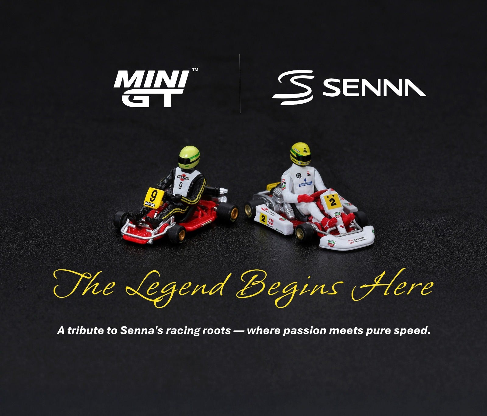 MINIGT 1/64 Senna Kart Formula K #9 Ayrton Senna da Silva 1981 Karting World Championship