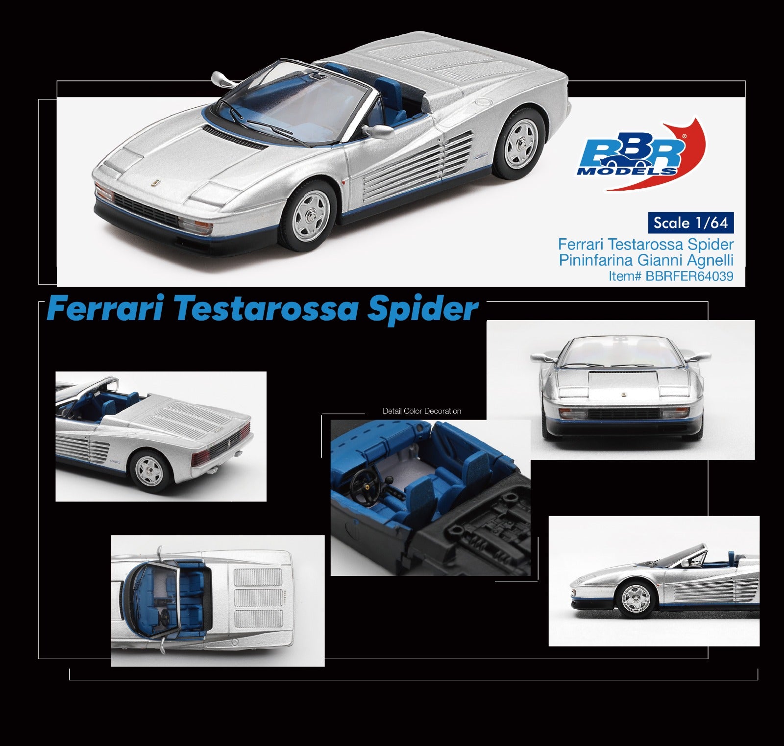 BBR 1/64 Ferrari Testarossa Spider Pininfarina Gianni Agnelli