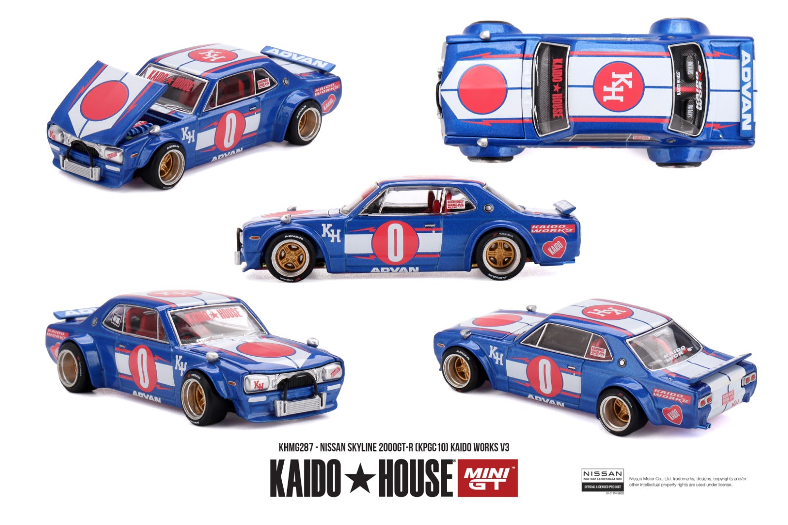 KAIDO HOUSE X MINI GT 1/64 Nissan Skyline 2000GT-R (KPGC10) Kaido Works Vo3