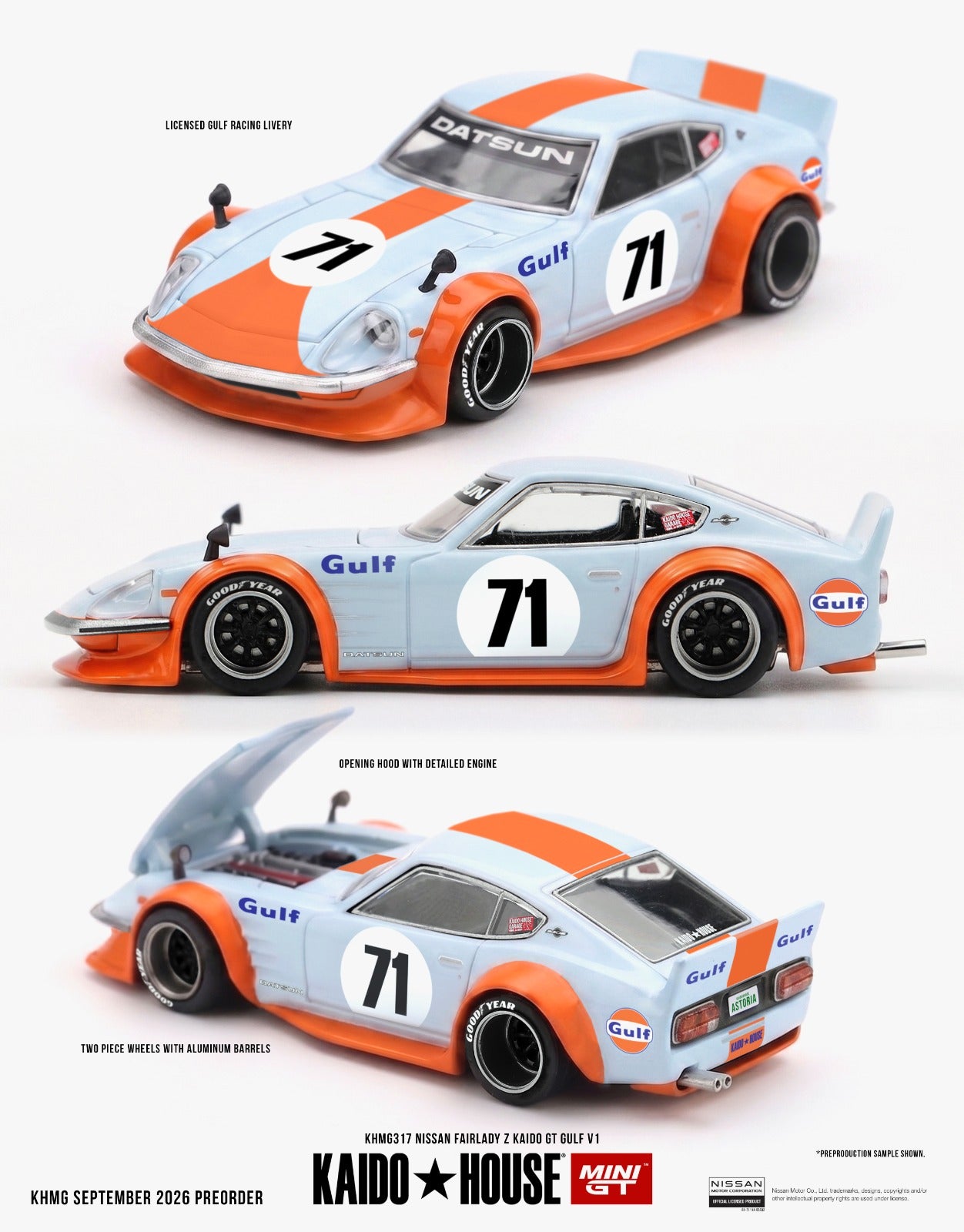 KAIDO HOUSE X MINI GT 1/64 Nissan Fairlady Z Kaido GT GULF V1