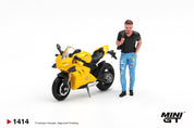 MINIGT 1/64 Ducati Panigale V4 S Giallo w/ figure