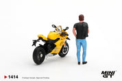 MINIGT 1/64 Ducati Panigale V4 S Giallo w/ figure