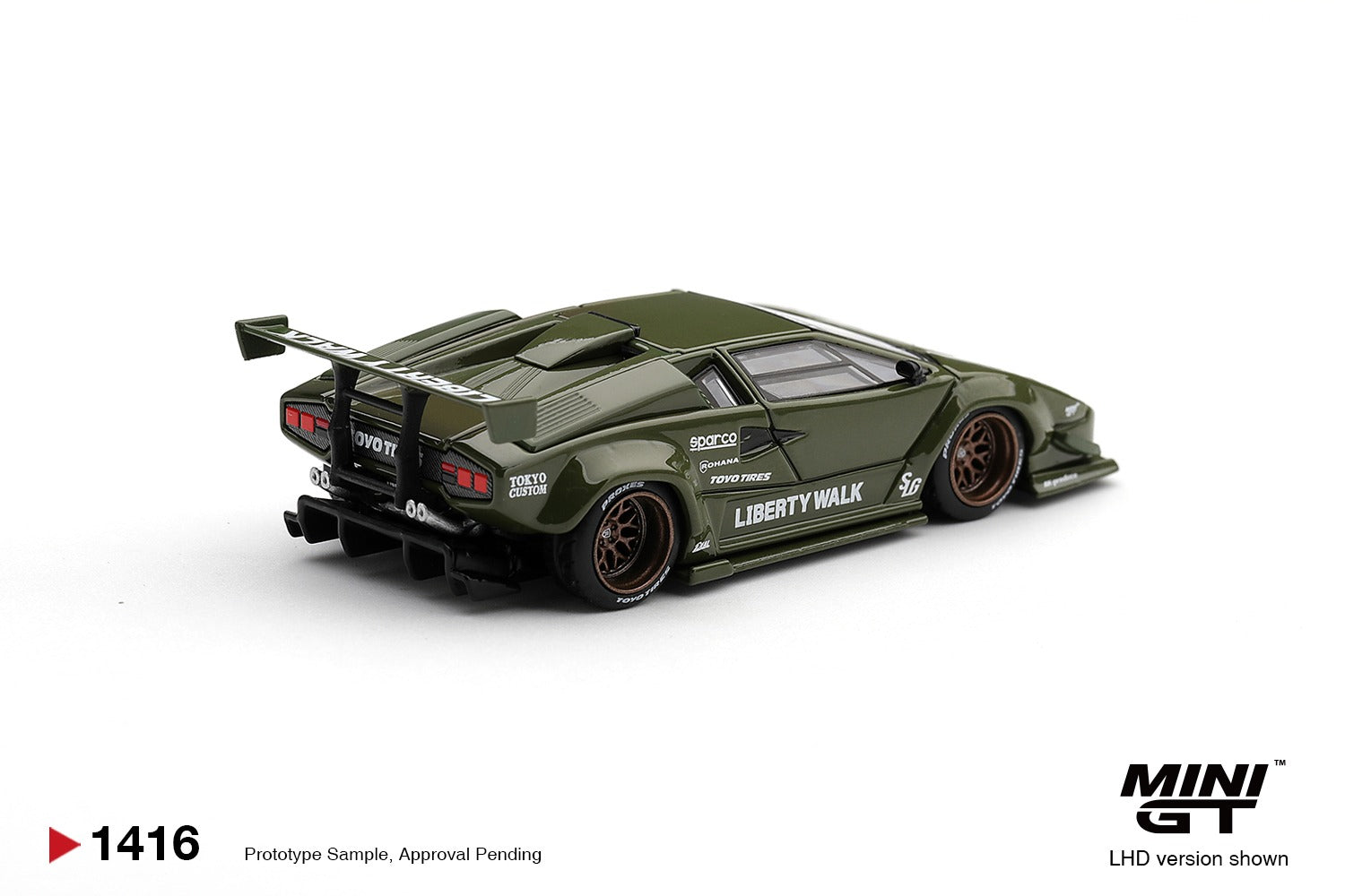 MINIGT 1/64 Lamborghini Countach LB-WORKS Army Green