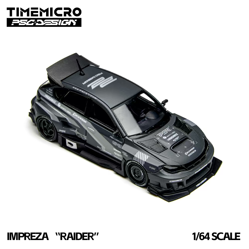 TimeMicro × PSC DESIGN 1:64 Impreza "Raider“ of the gray stripe painted replica