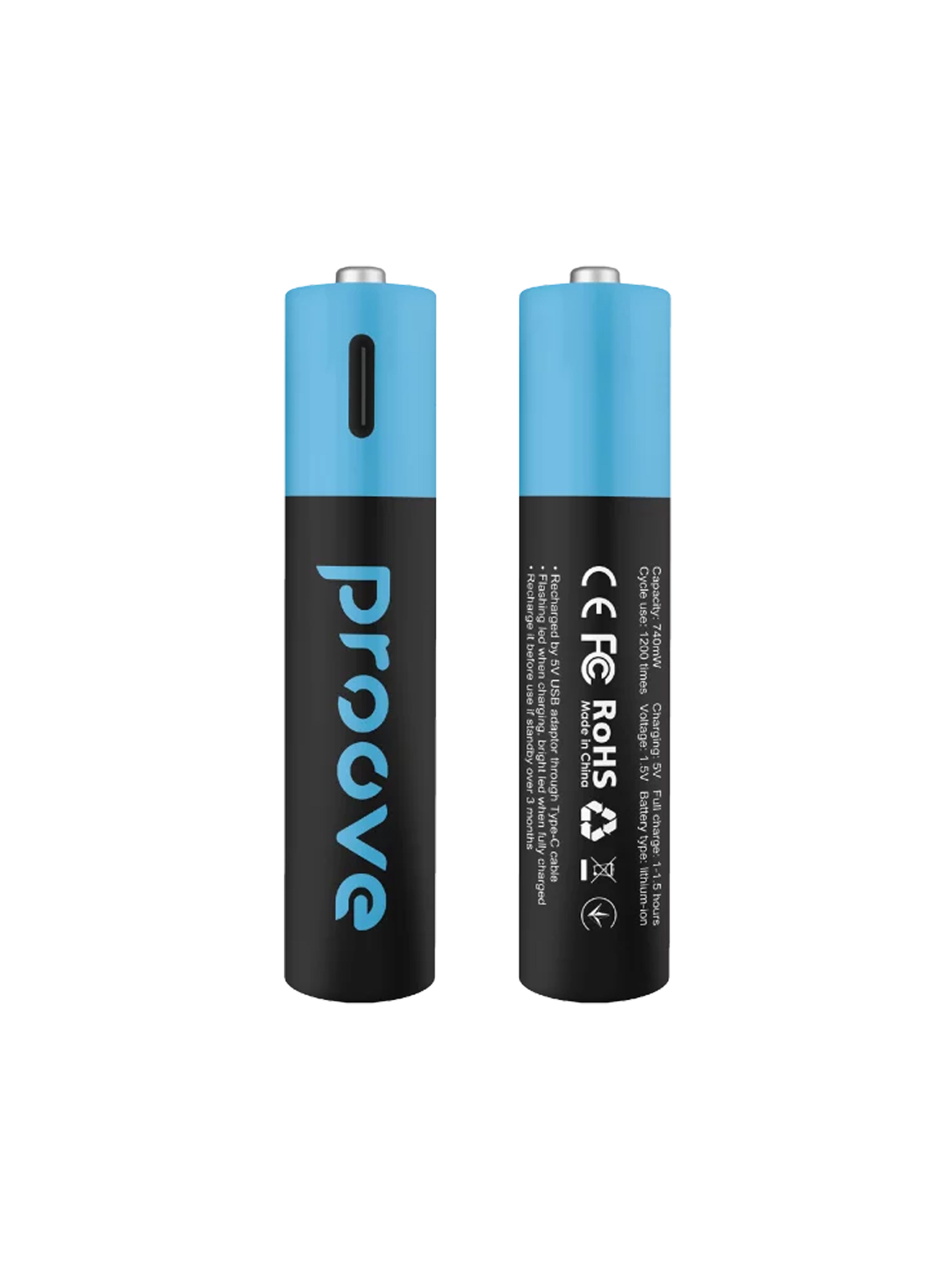 Rechargeable batteries AAA 740mWh