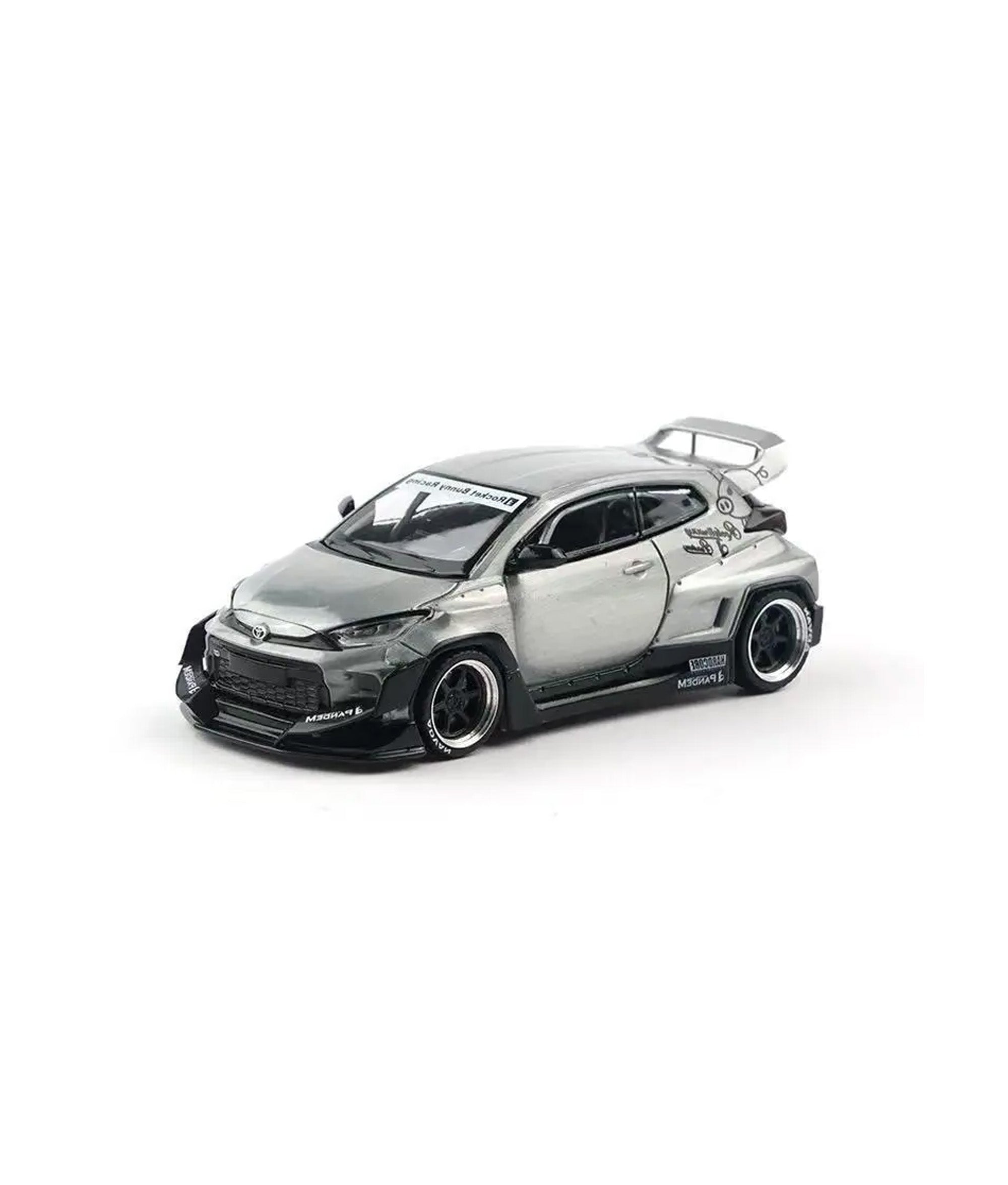 Pop Race 1:64 Pandem Toyota GR Yaris Raw Metal In weibo Exhibition Limited 