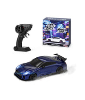 Nissan GTR R35 1/64 4WD Drift Car Remote Control Version - Blue