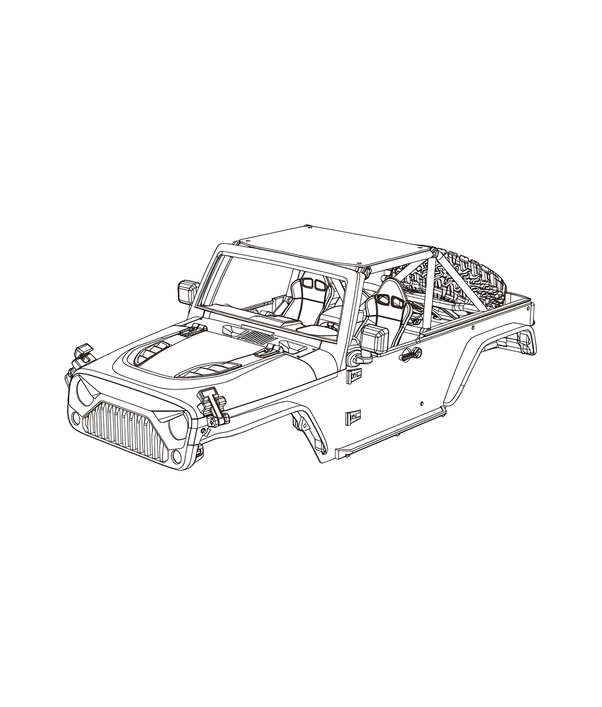 MJX HYPER GO H12Y Replacement Body Shell With Lights- Black