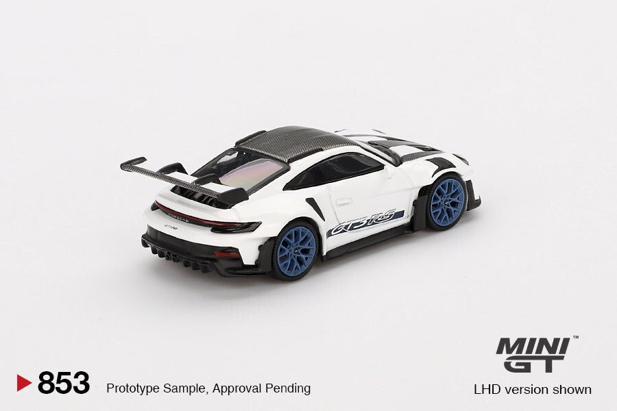 MINIGT - Porsche 911 (992) GT3 RS Weissach Package White withIndigo Blue RHD