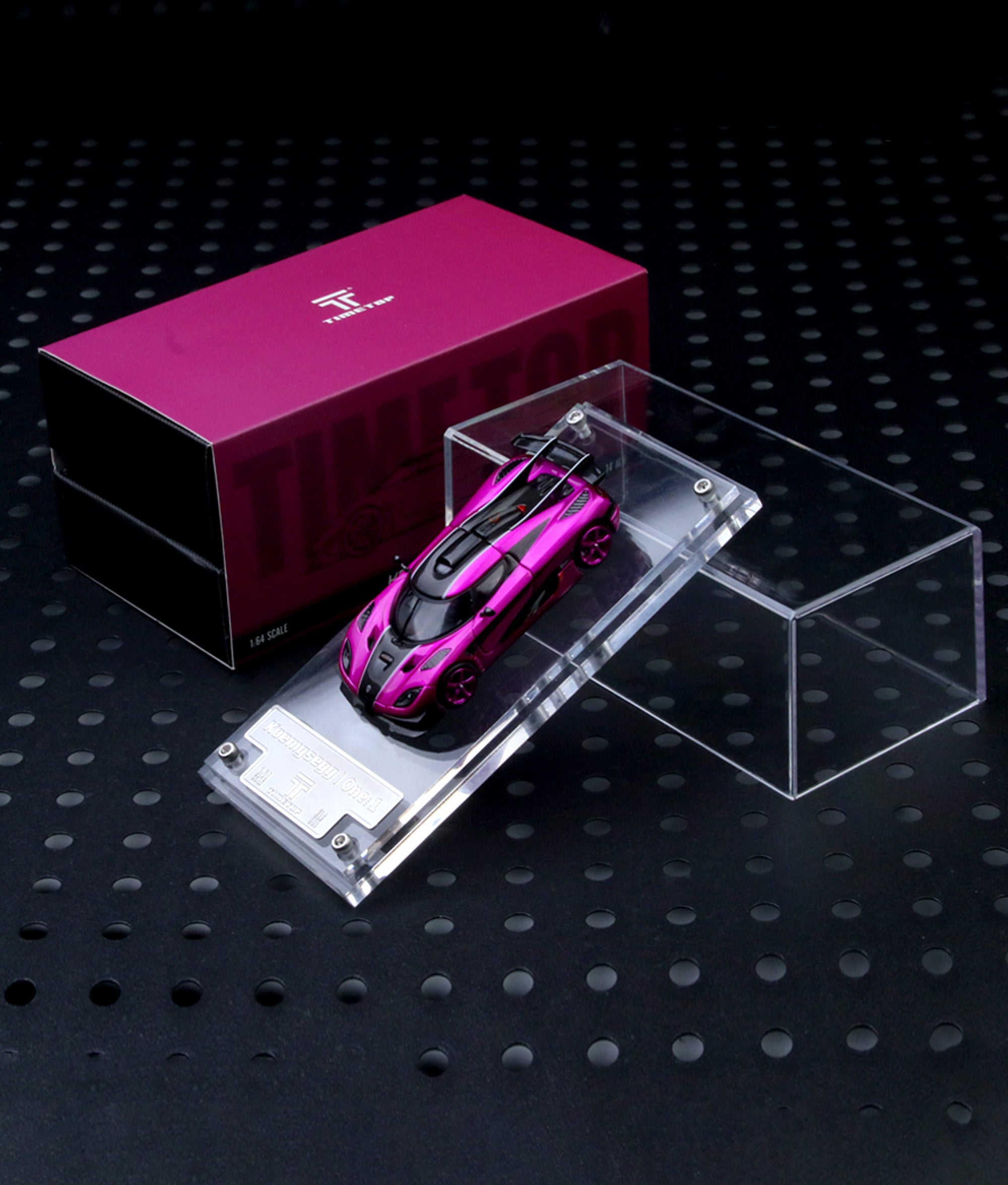 TIME TOP 1:64 Koenigsegg One.1 - Pearl Rose Red - Gift Box Edition