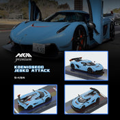 HKM Premium 1:64 Alloy Model! Koenigsegg Jesko Attack High Wing Hypercar