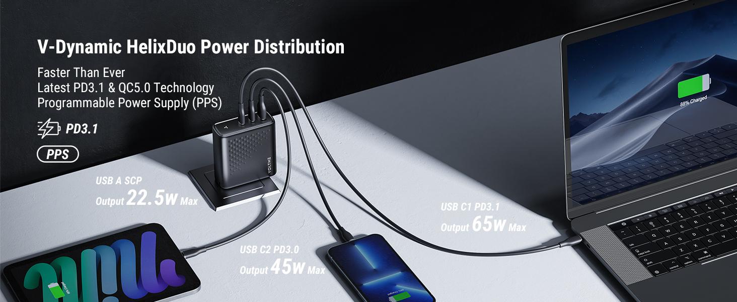 VOLTME, REVO 140 PD3.1 CCA, PPS FAST CHARGER (GAN III TECH) | BLACK